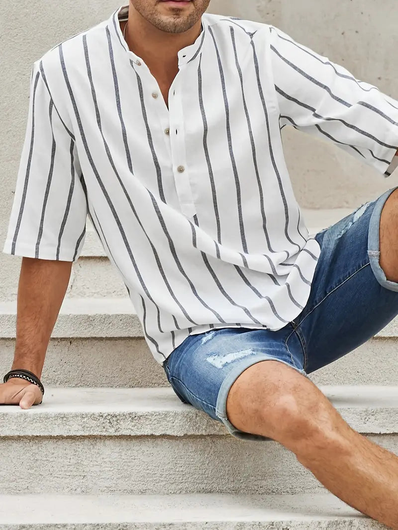 Samuel | Camisa de verano de manga corta con patrón de rayas