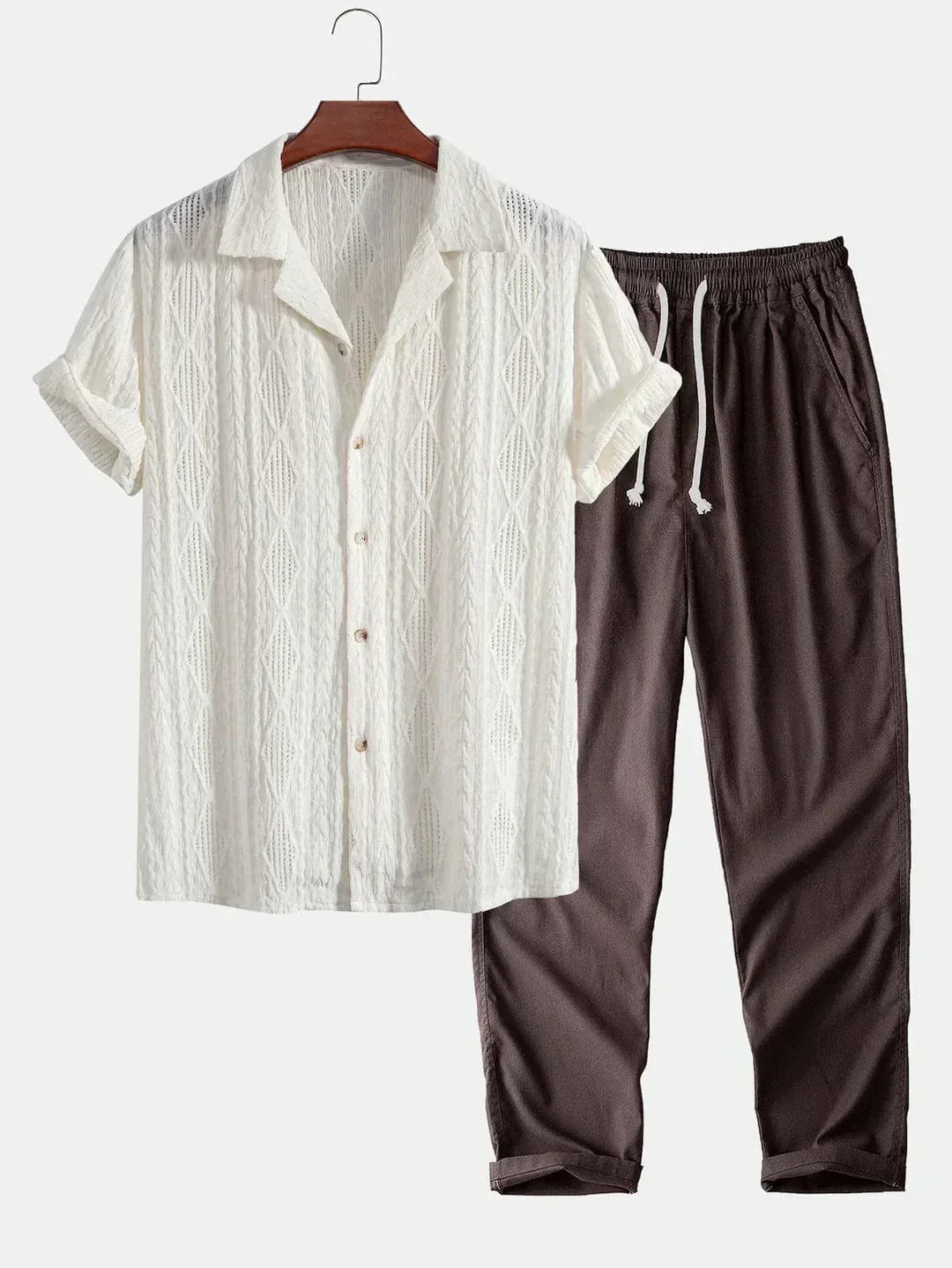 Conjunto de Verano Estiloso para Hombre | Dos Piezas de Tela de Toalla