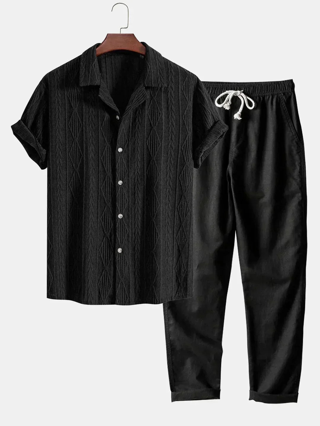 Conjunto de Verano Estiloso para Hombre | Dos Piezas de Tela de Toalla
