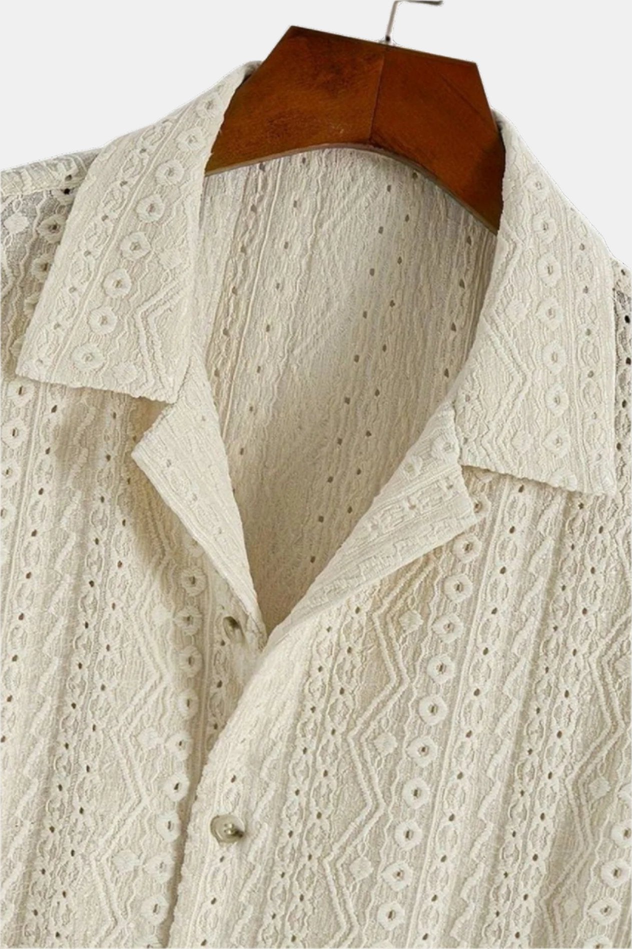 Camisa de ganchillo ligera con manga corta