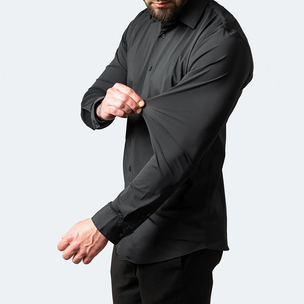 Benjamin | Camisa de Negocios Clásica Slim Fit Elástica de Manga Larga