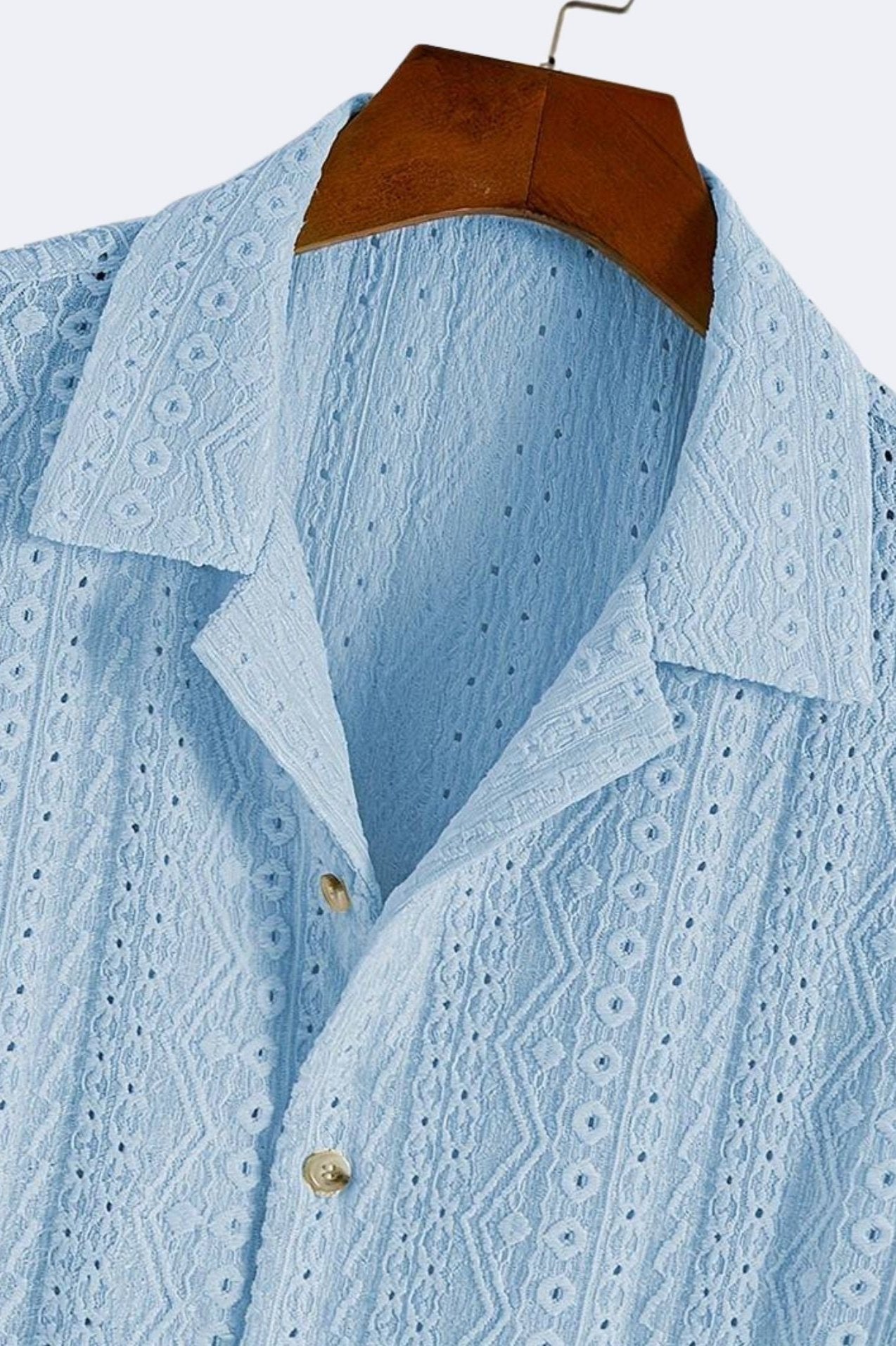 Camisa de ganchillo ligera con manga corta