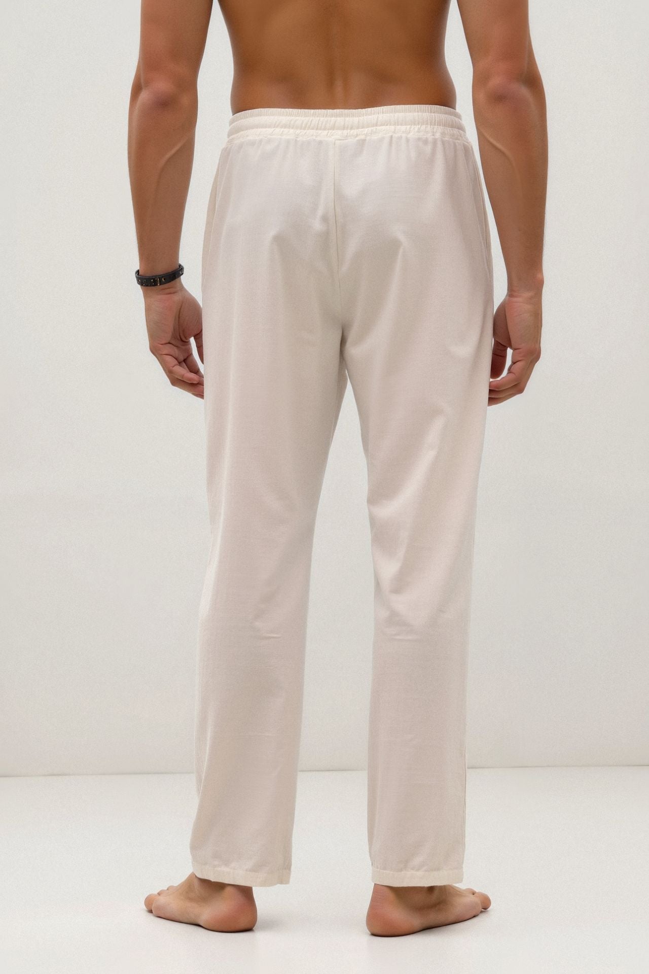 Luca | Pantalones de chándal blancos para hombre con cordón