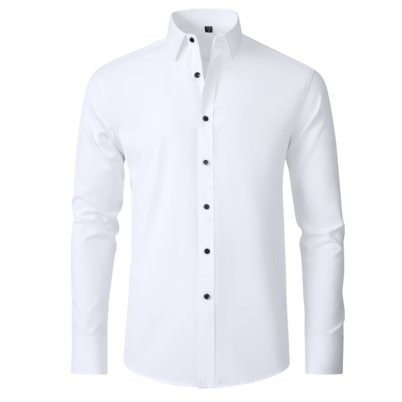 Benjamin | Camisa de Negocios Clásica Slim Fit Elástica de Manga Larga