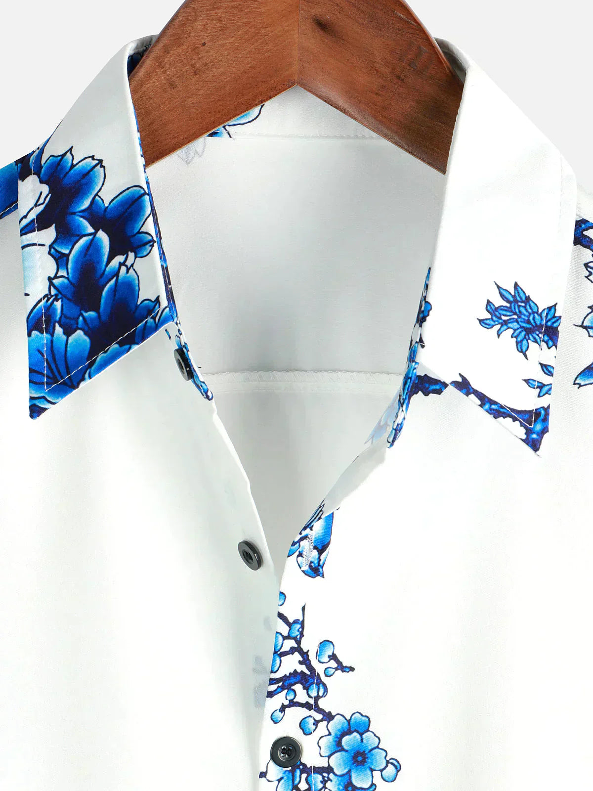 Jackson | Camisa de verano blanca con estampado floral de manga corta