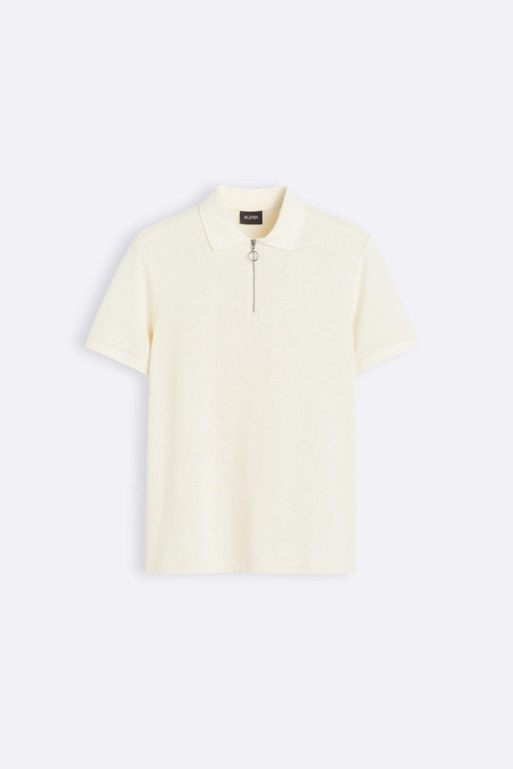Camisa polo de punto moderna con cremallera