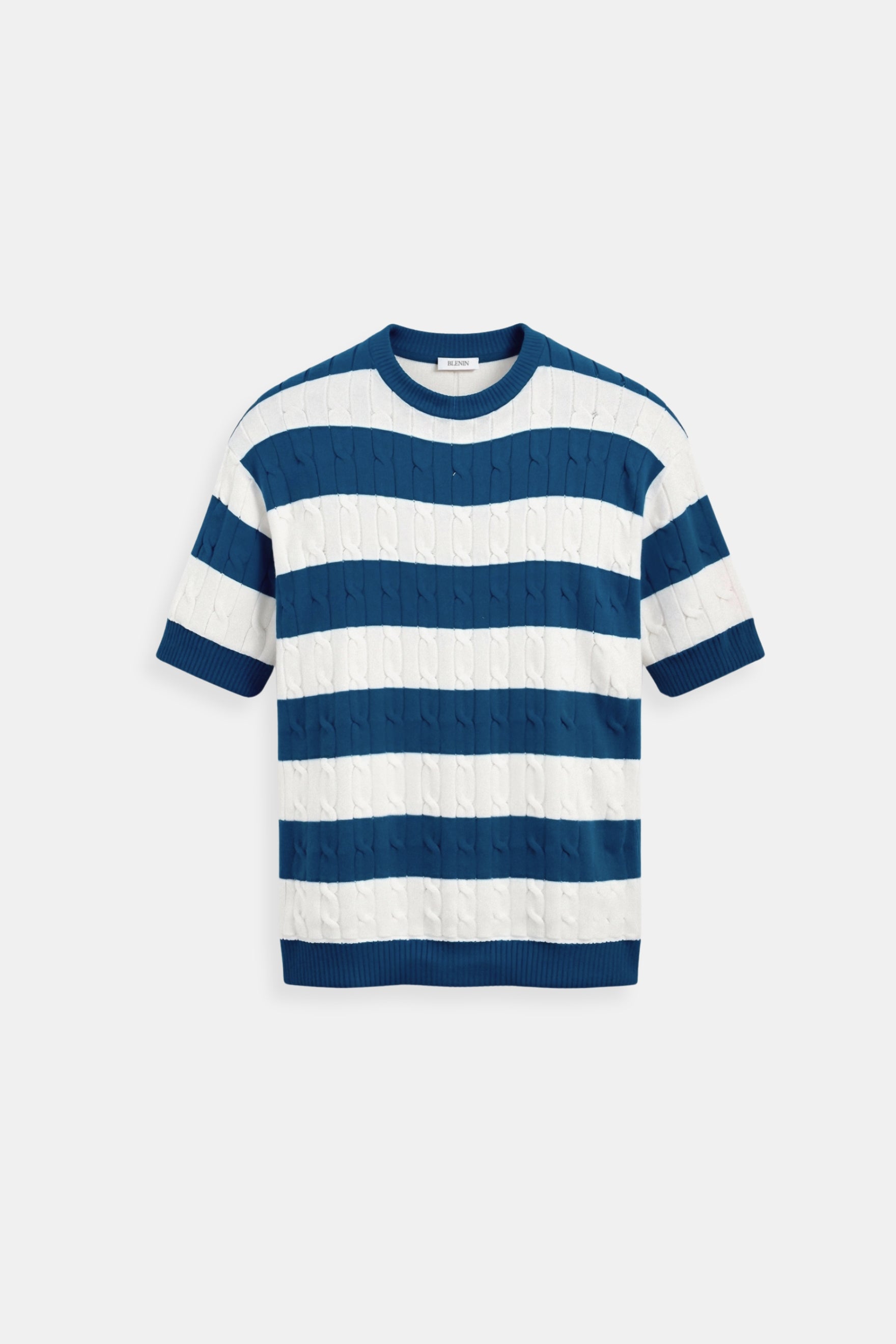 Suéter a rayas para hombre con mangas cortas – Elegante y Cómodo