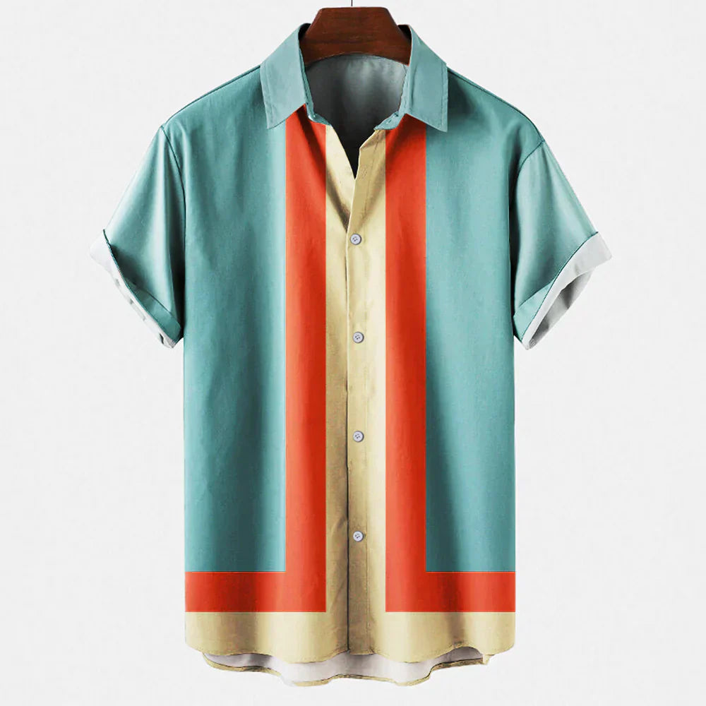 Sebastián | Camisa de manga corta con diseño gráfico y vibras retro