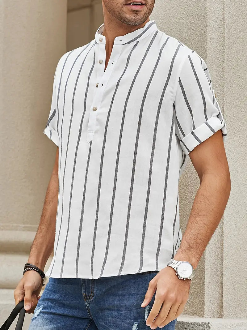 Samuel | Camisa de verano de manga corta con patrón de rayas