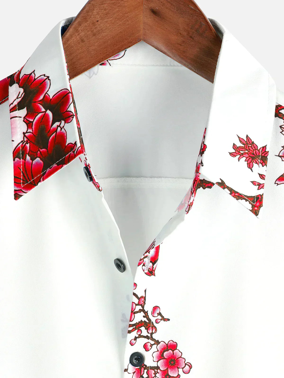 Jackson | Camisa de verano blanca con estampado floral de manga corta