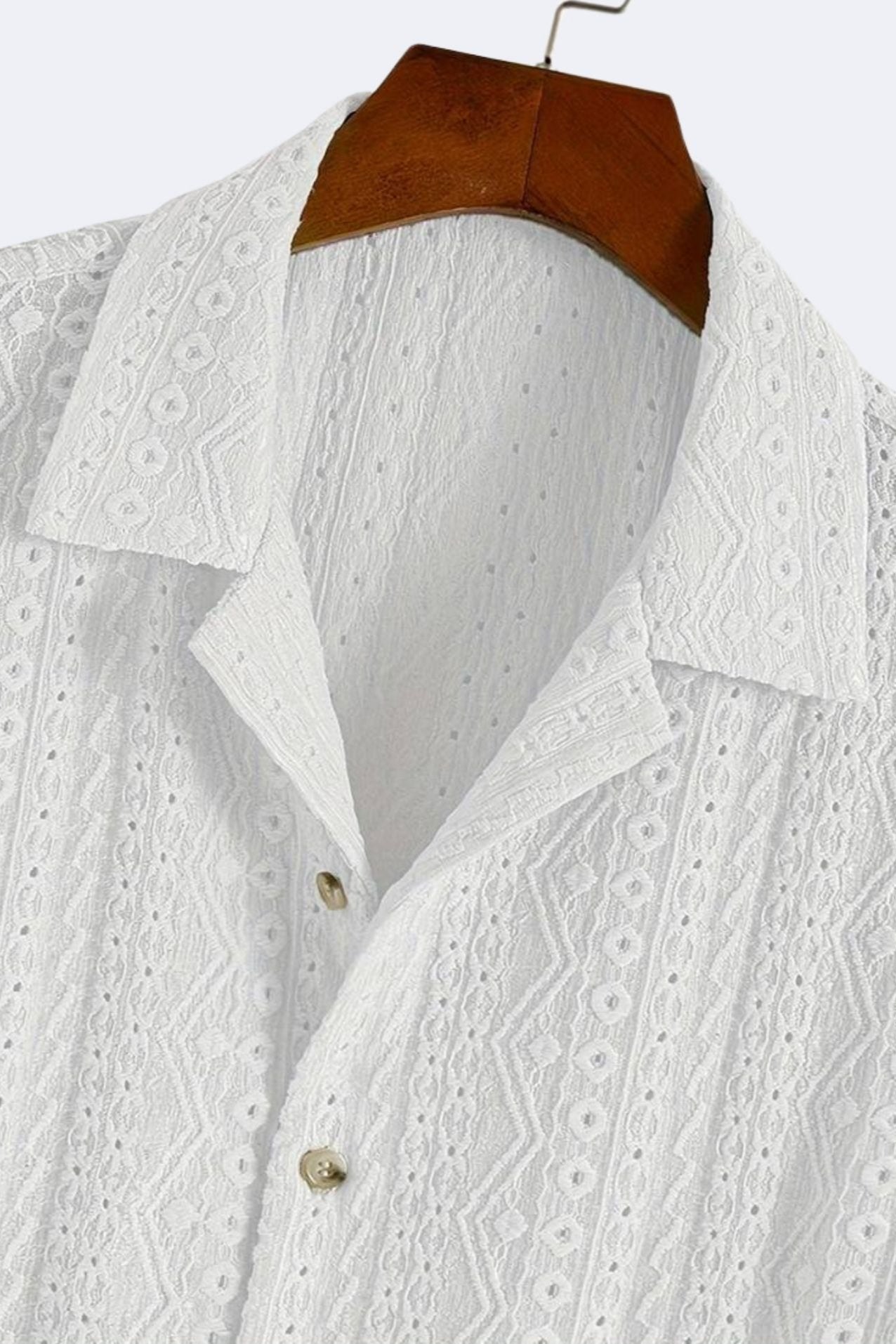 Camisa de ganchillo ligera con manga corta