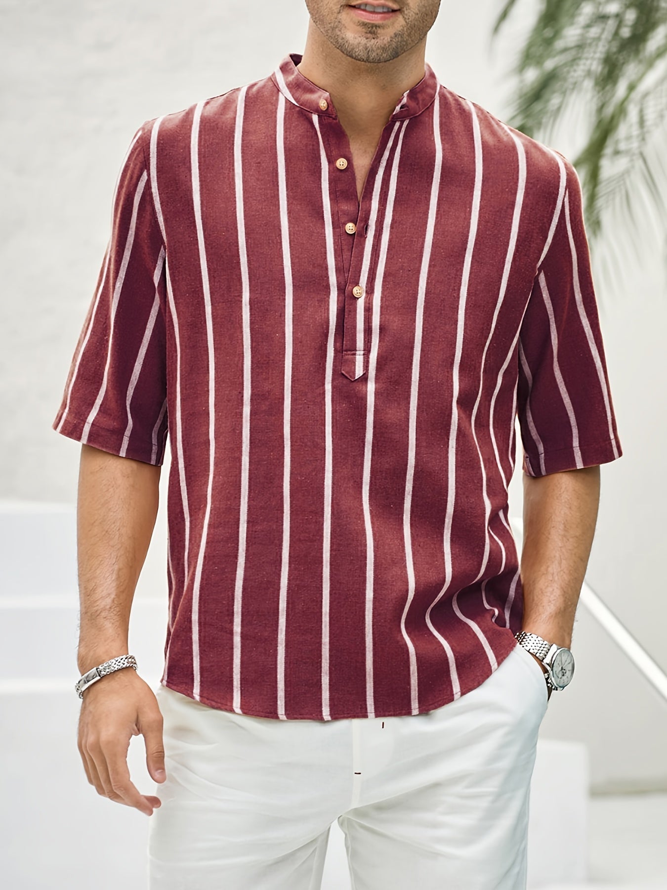 Samuel | Camisa de verano de manga corta con patrón de rayas