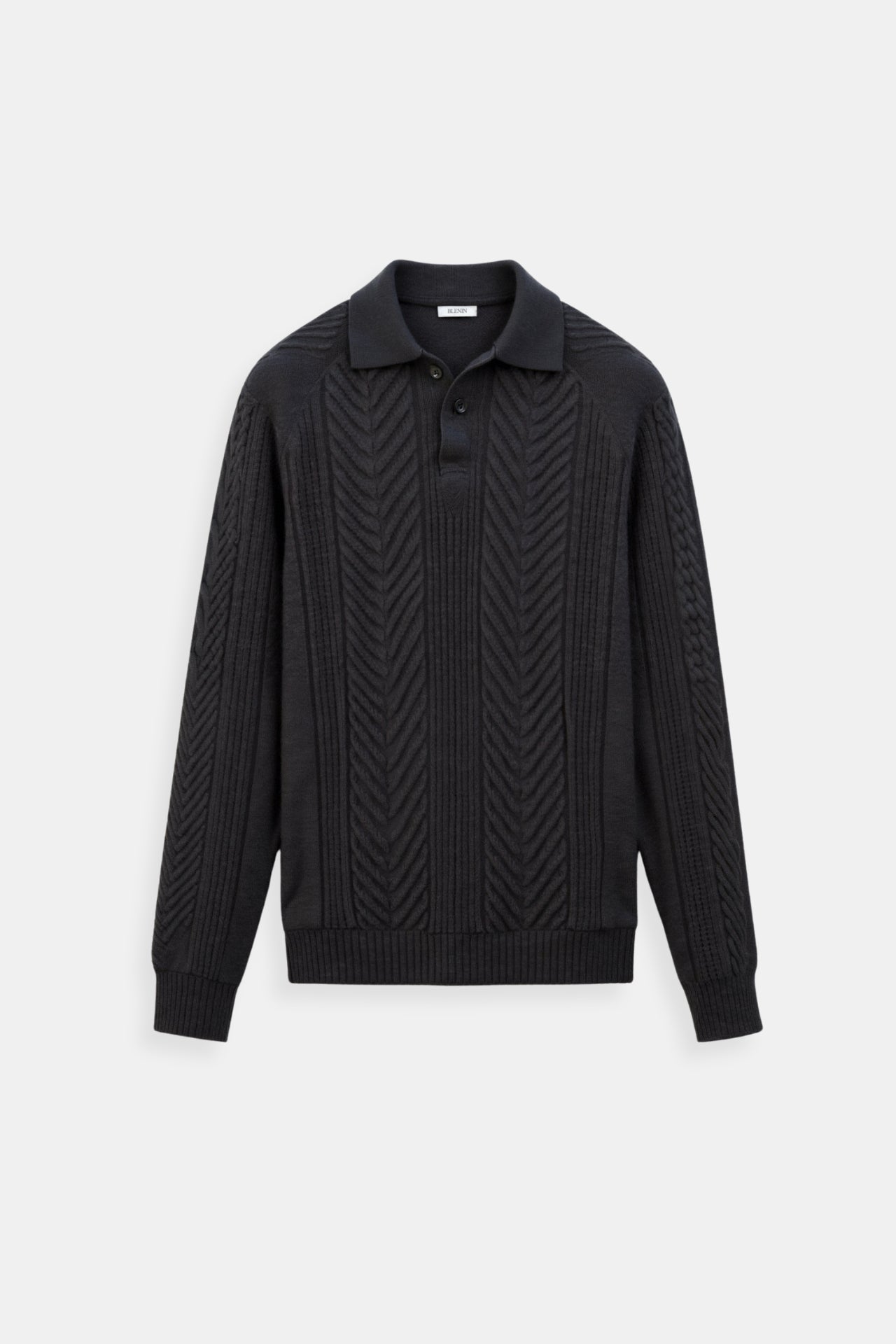 Suéter de punto clásico con cuello polo