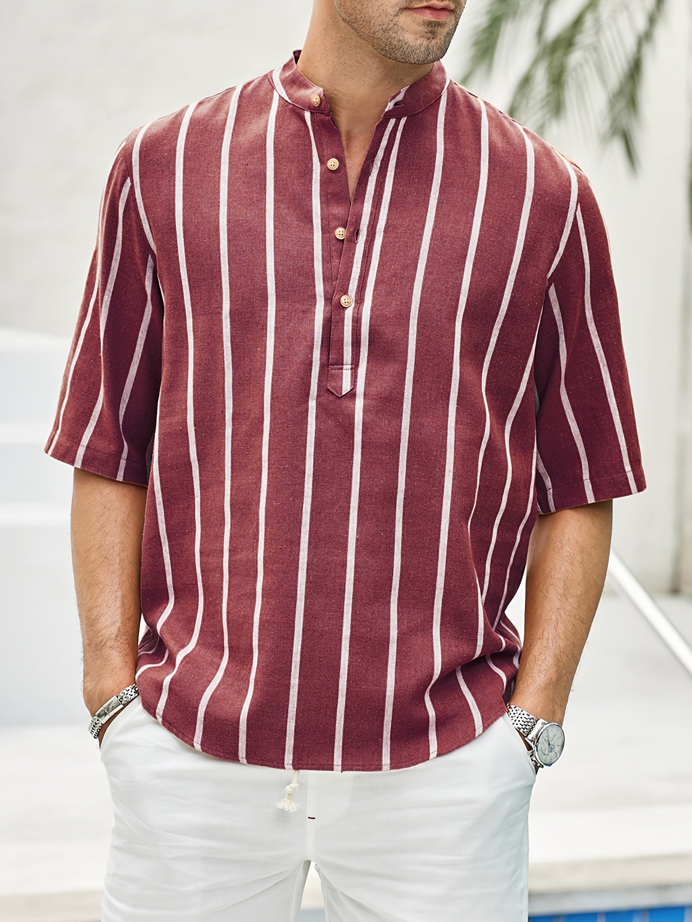 Samuel | Camisa de verano de manga corta con patrón de rayas