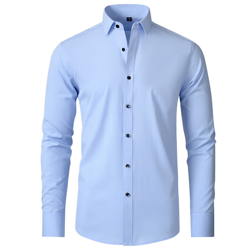 Benjamin | Camisa de Negocios Clásica Slim Fit Elástica de Manga Larga