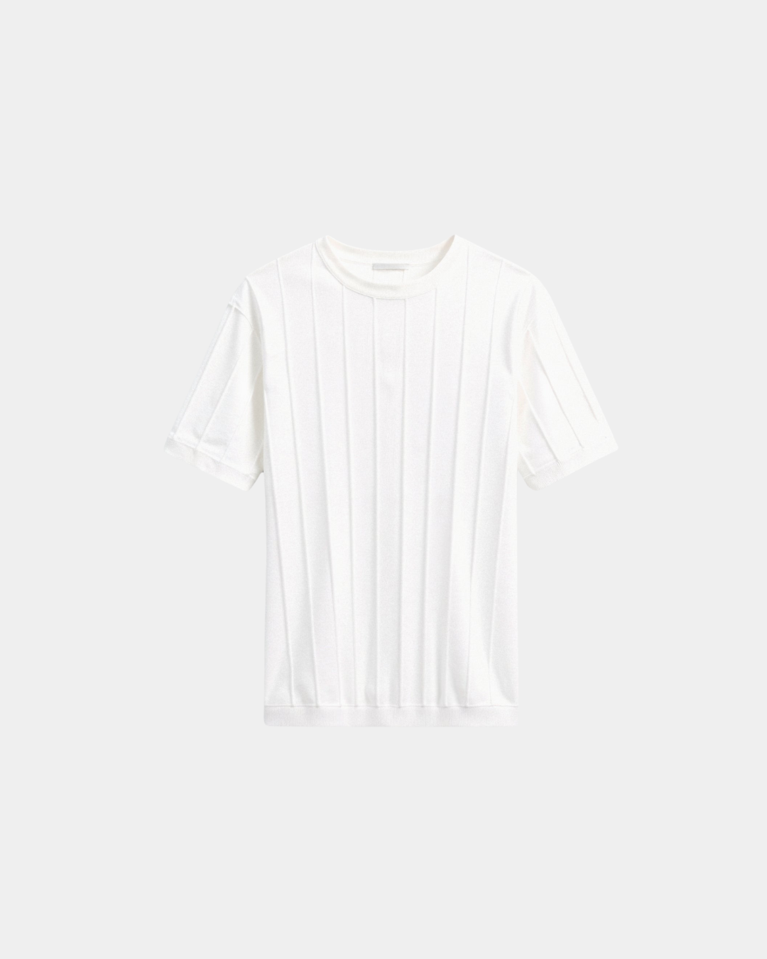 Camiseta de punto para hombre con estructura de canalé vertical – Prenda ligera para el verano