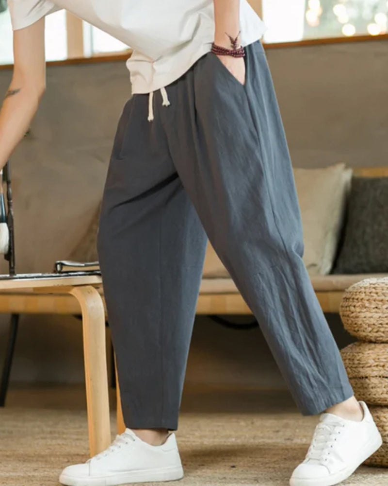 Jeremiah | Pantalones de verano con pliegues y corte relajado