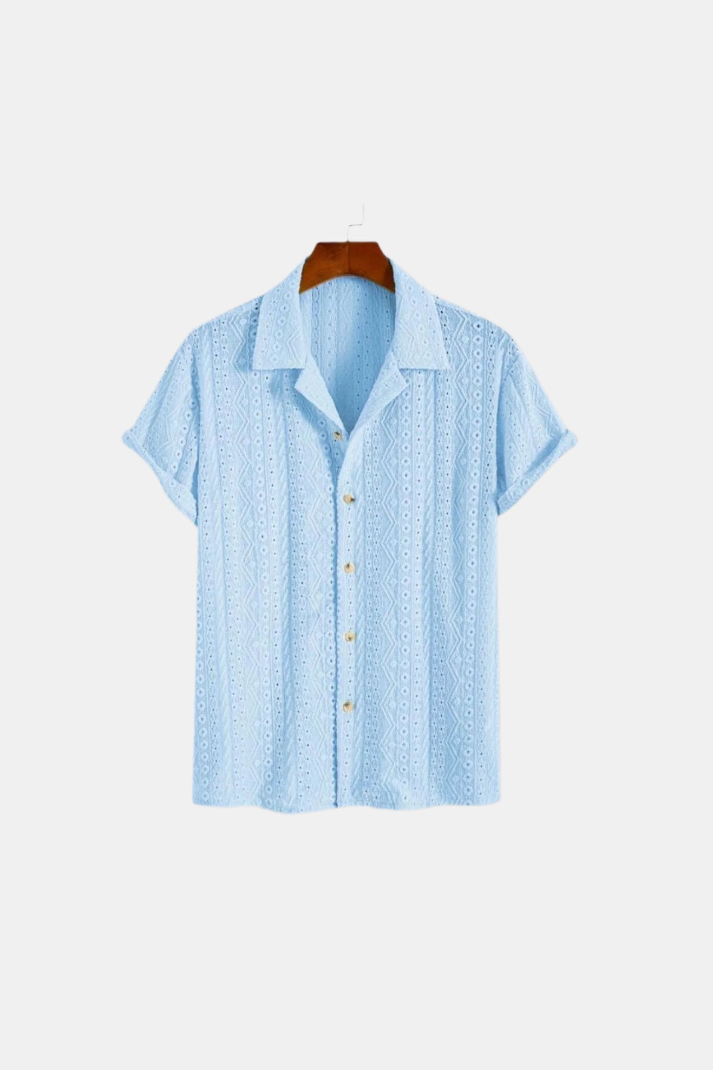 Camisa de ganchillo ligera con manga corta