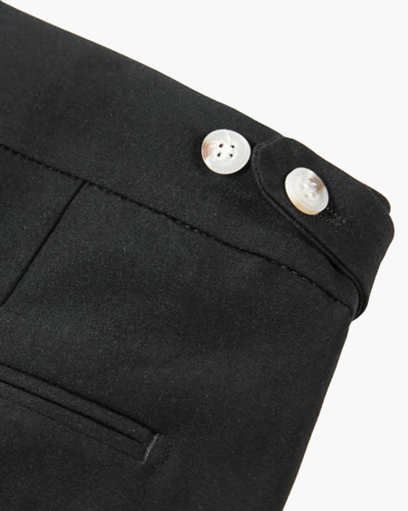 Parker | Pantalones cortos plisados a medida con hebillas laterales ajustables