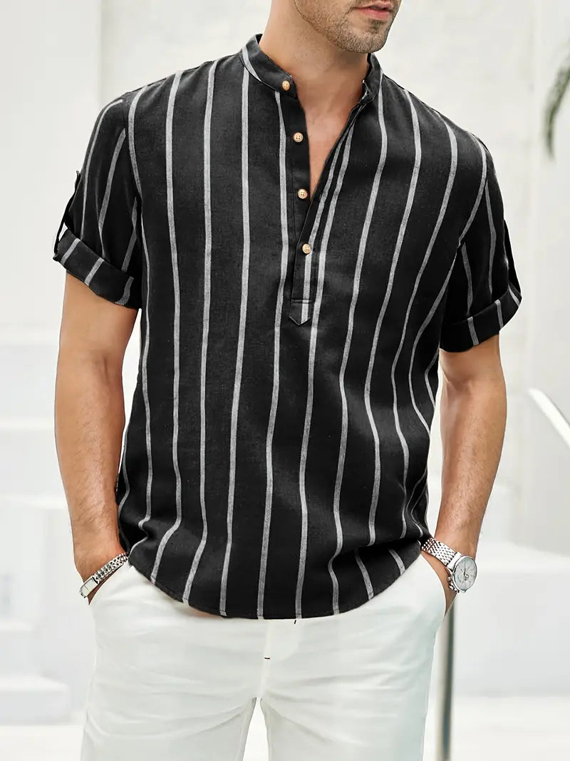 Samuel | Camisa de verano de manga corta con patrón de rayas