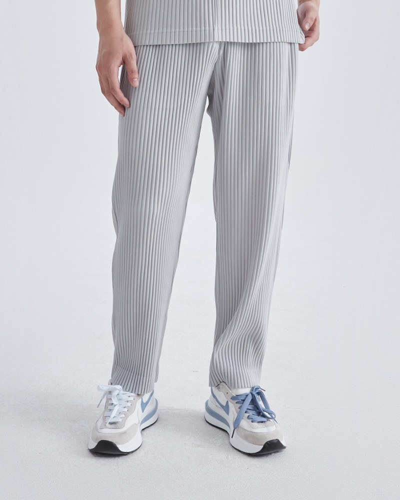 Robert | Pantalón de algodón de punto acanalado con corte holgado y cintura elástica