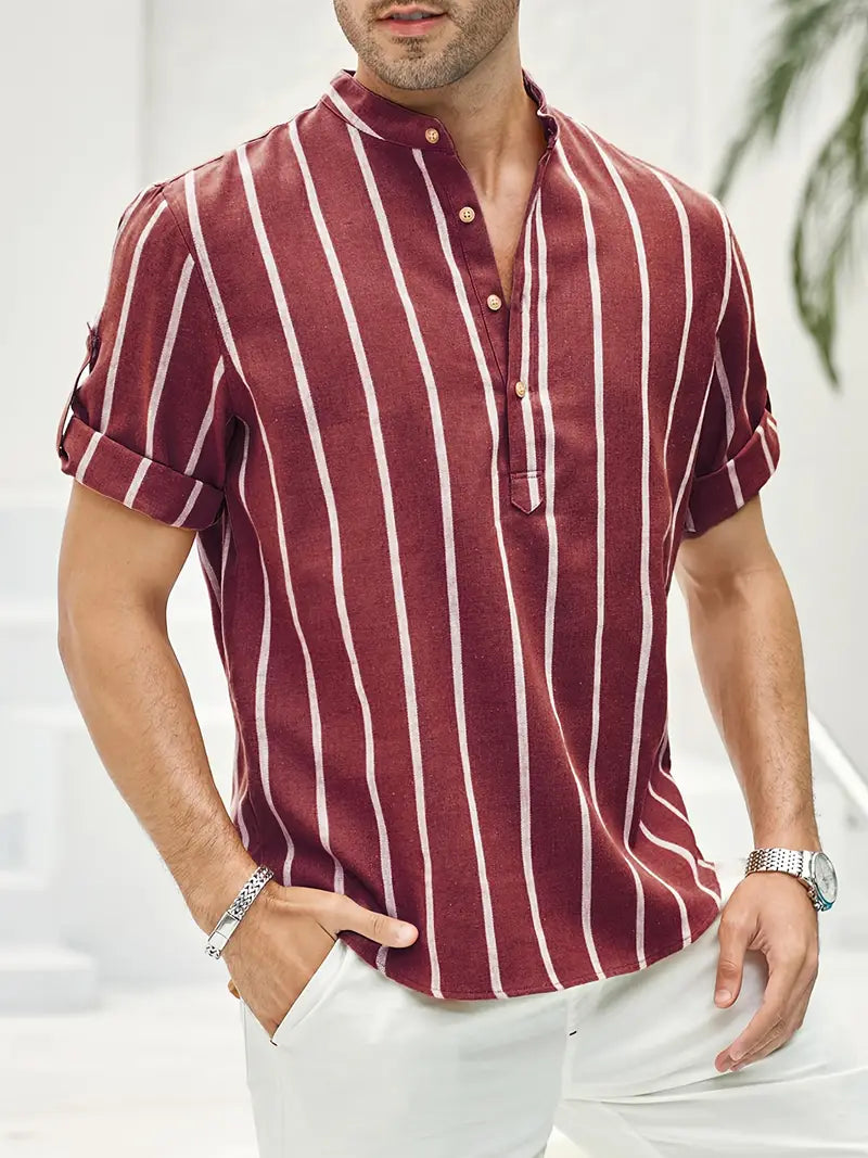 Samuel | Camisa de verano de manga corta con patrón de rayas