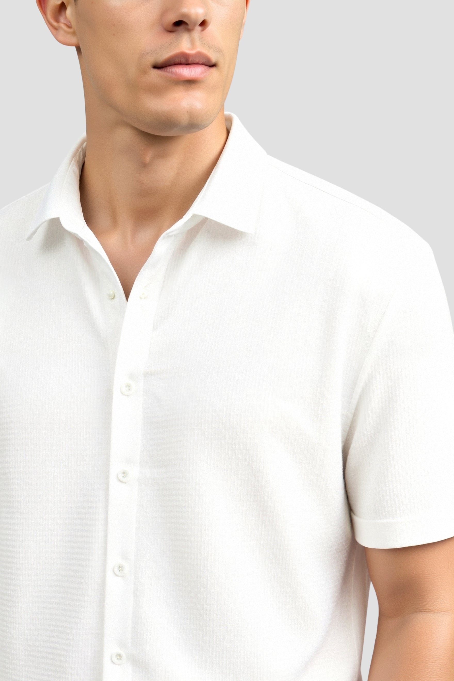 Camisa de lino clásica de manga corta
