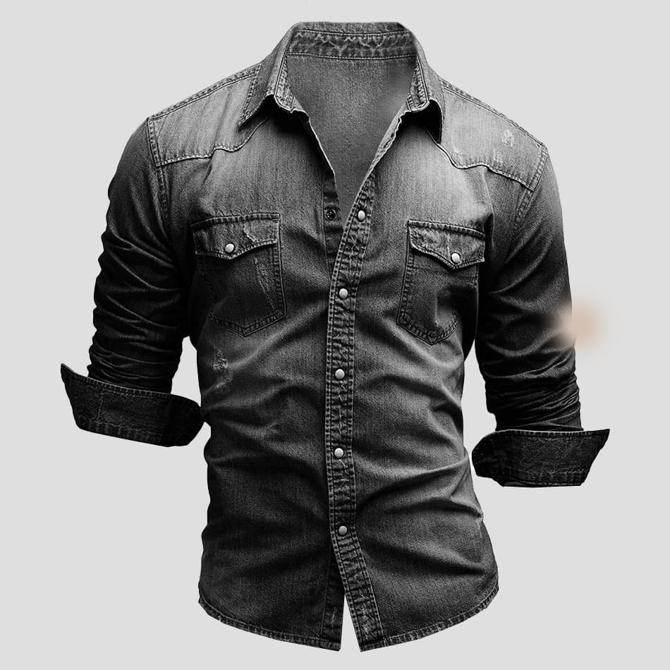 Cedric | Camisa de mezclilla para hombres con aspecto vintage