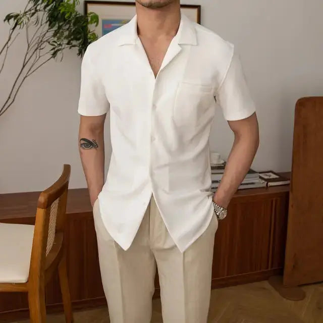 Aiden | Camisa de Verano de Manga Corta para Hombre - Corte Clásico y Relajado