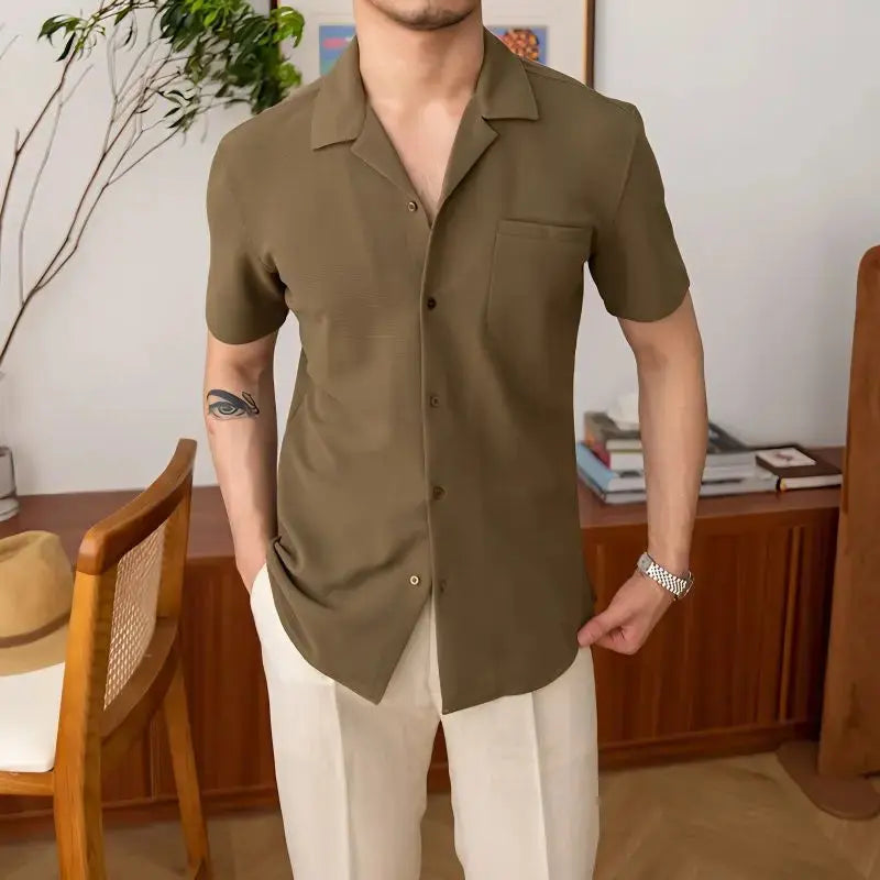 Aiden | Camisa de Verano de Manga Corta para Hombre - Corte Clásico y Relajado