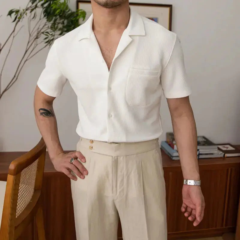 Aiden | Camisa de Verano de Manga Corta para Hombre - Corte Clásico y Relajado
