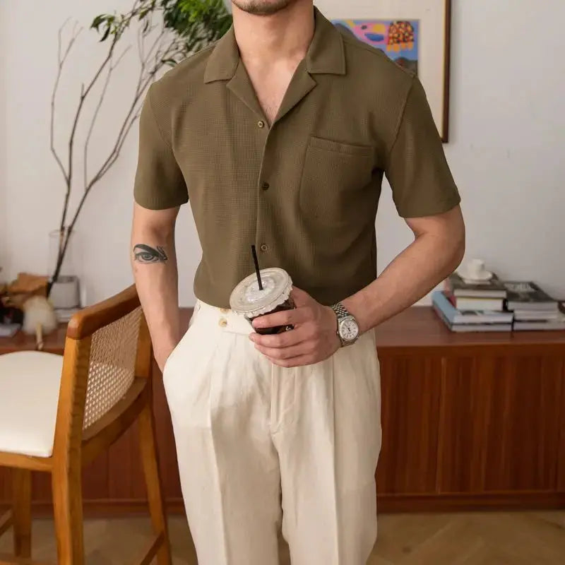 Aiden | Camisa de Verano de Manga Corta para Hombre - Corte Clásico y Relajado