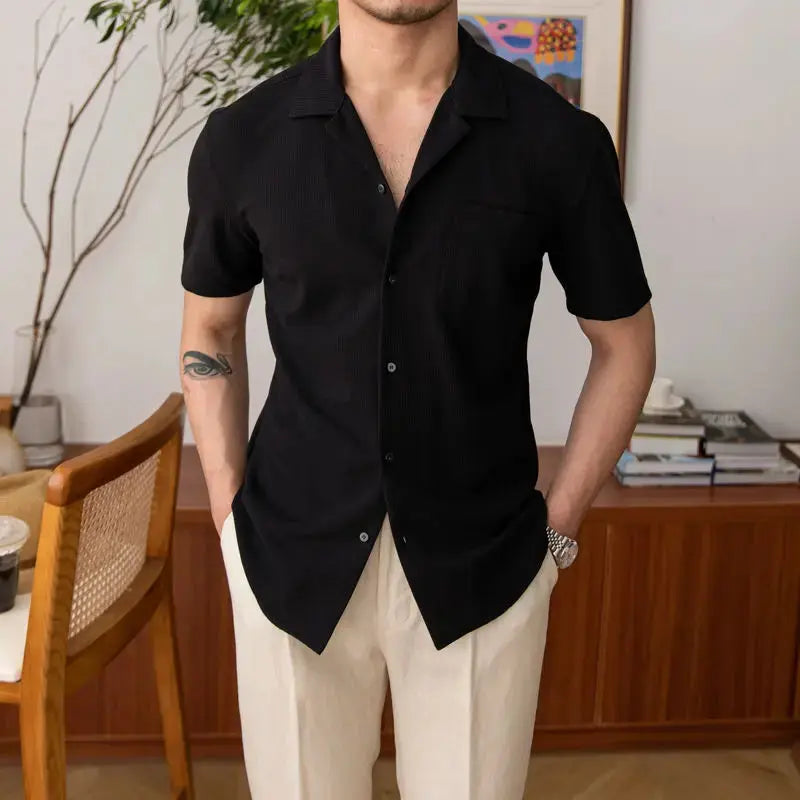 Aiden | Camisa de Verano de Manga Corta para Hombre - Corte Clásico y Relajado