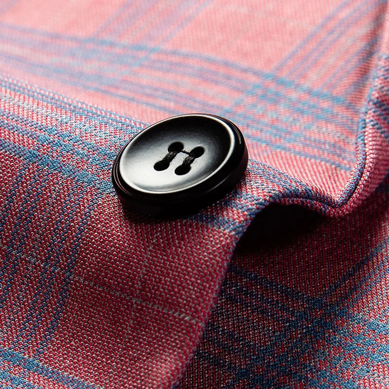 Guillano | Blazer de cuadros elegante en rosa