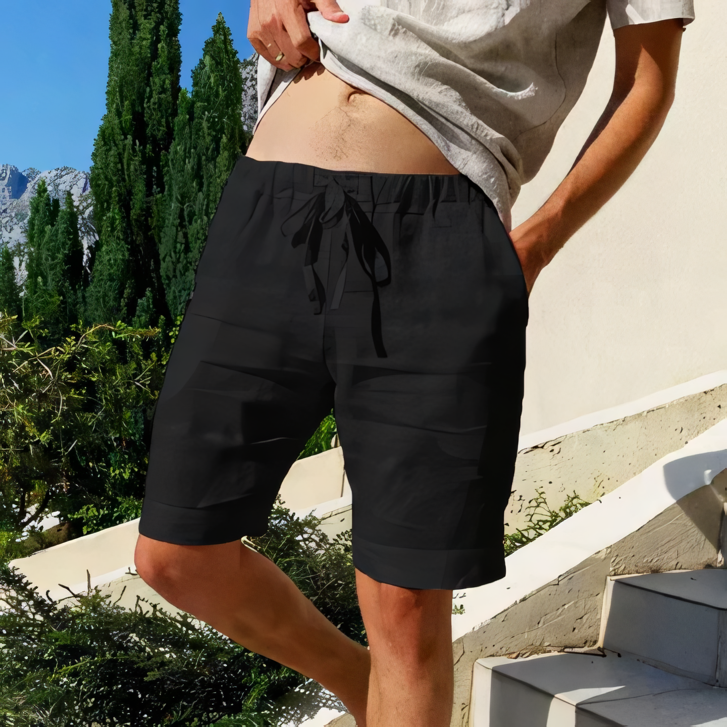 Pantalones Cortos de Ocio Sueltos para Hombre