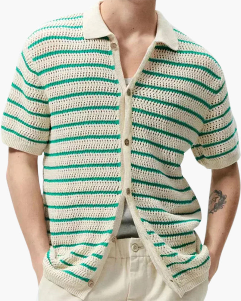 Weston | Camisa de verano de punto y ganchillo para hombre con botones