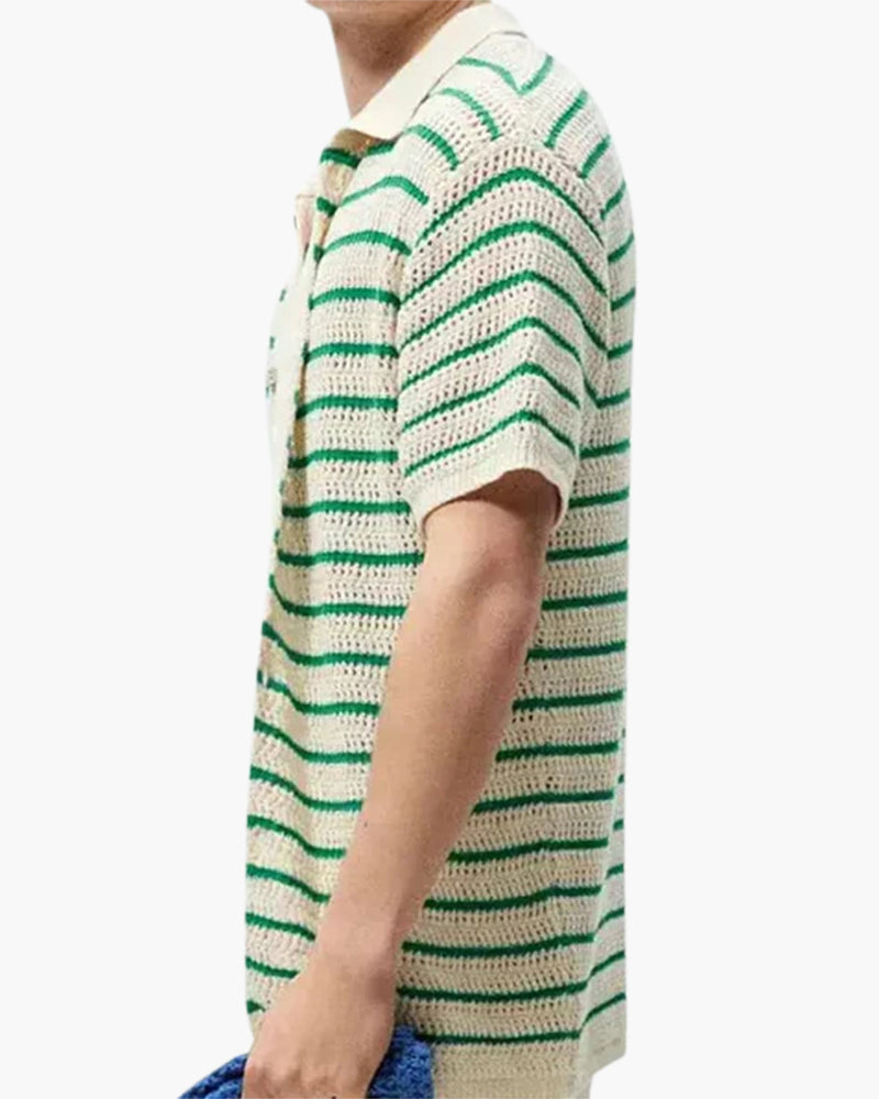 Weston | Camisa de verano de punto y ganchillo para hombre con botones