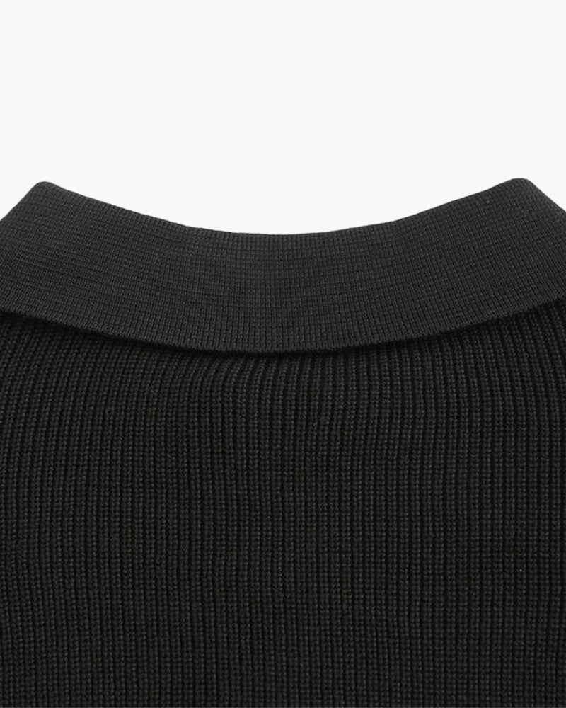 Aaron | Suéter de punto con media cremallera para hombres con cuello tipo polo