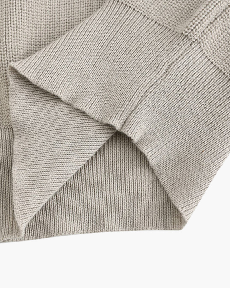 Aaron | Suéter de punto con media cremallera para hombres con cuello tipo polo