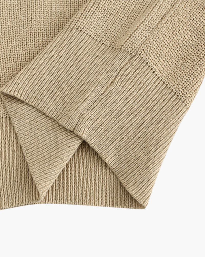 Aaron | Suéter de punto con media cremallera para hombres con cuello tipo polo