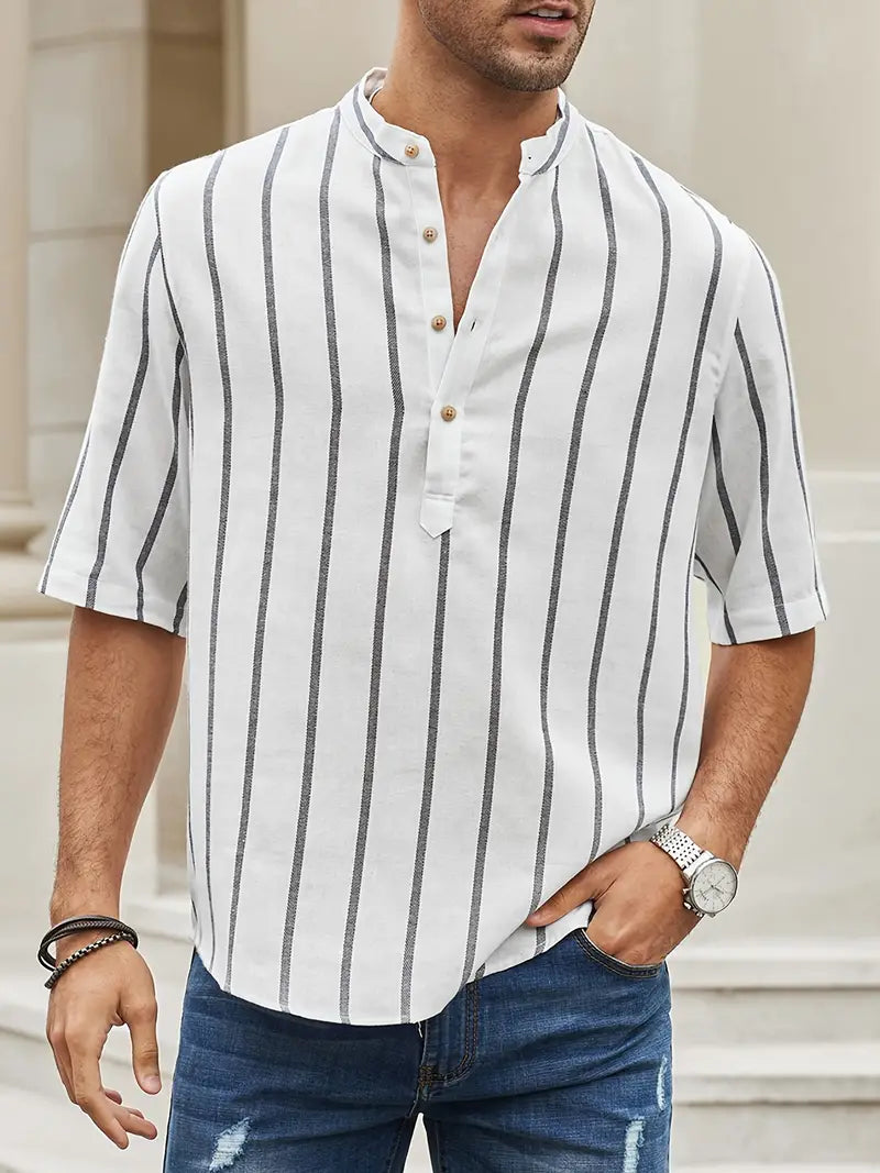 Samuel | Camisa de verano de manga corta con patrón de rayas