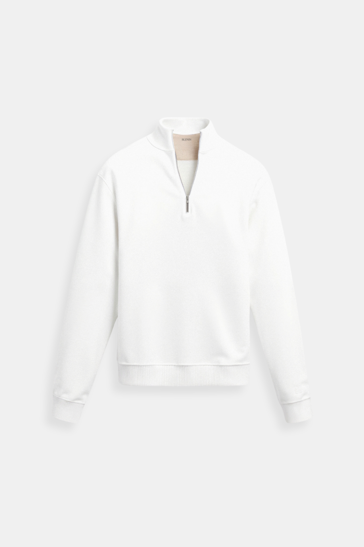 Sudadera minimalista con cuello de cremallera