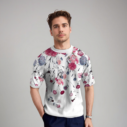 Damiano | Camiseta de manga corta floral para hombres
