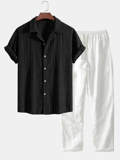 Conjunto de Verano Estiloso para Hombre | Dos Piezas de Tela de Toalla
