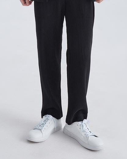 Robert | Pantalón de algodón de punto acanalado con corte holgado y cintura elástica