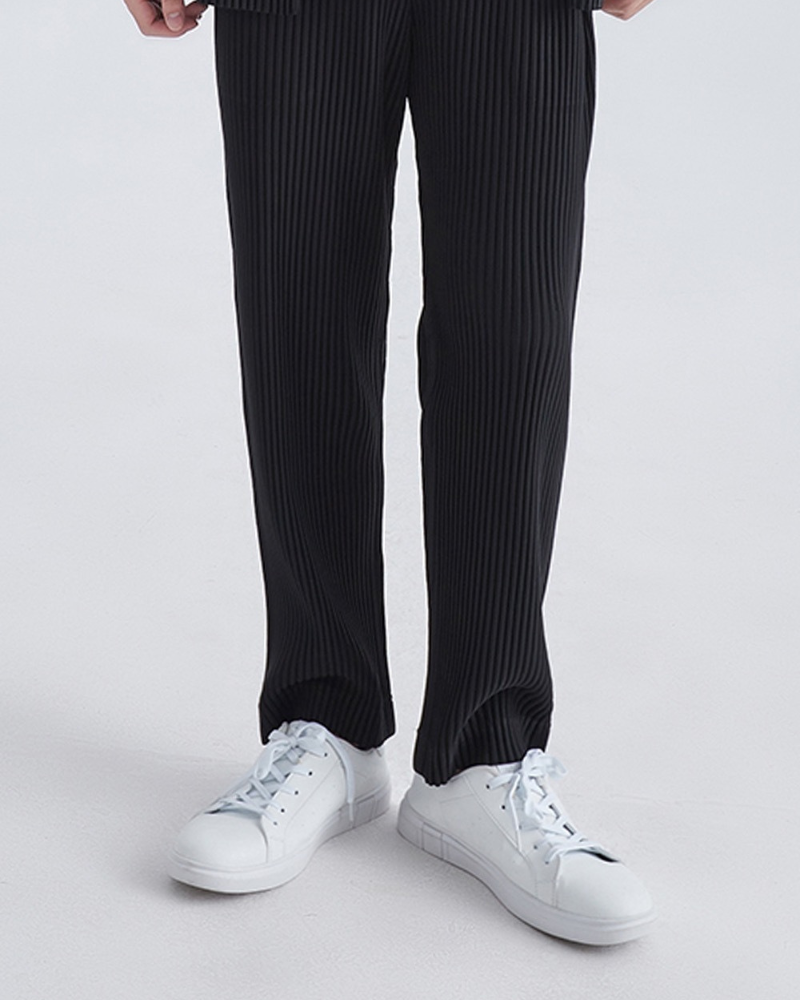 Robert | Pantalón de algodón de punto acanalado con corte holgado y cintura elástica