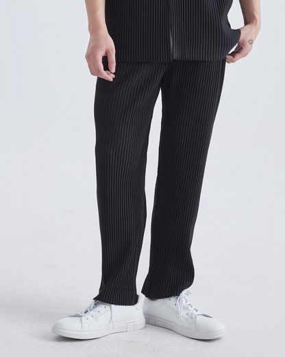 Robert | Pantalón de algodón de punto acanalado con corte holgado y cintura elástica
