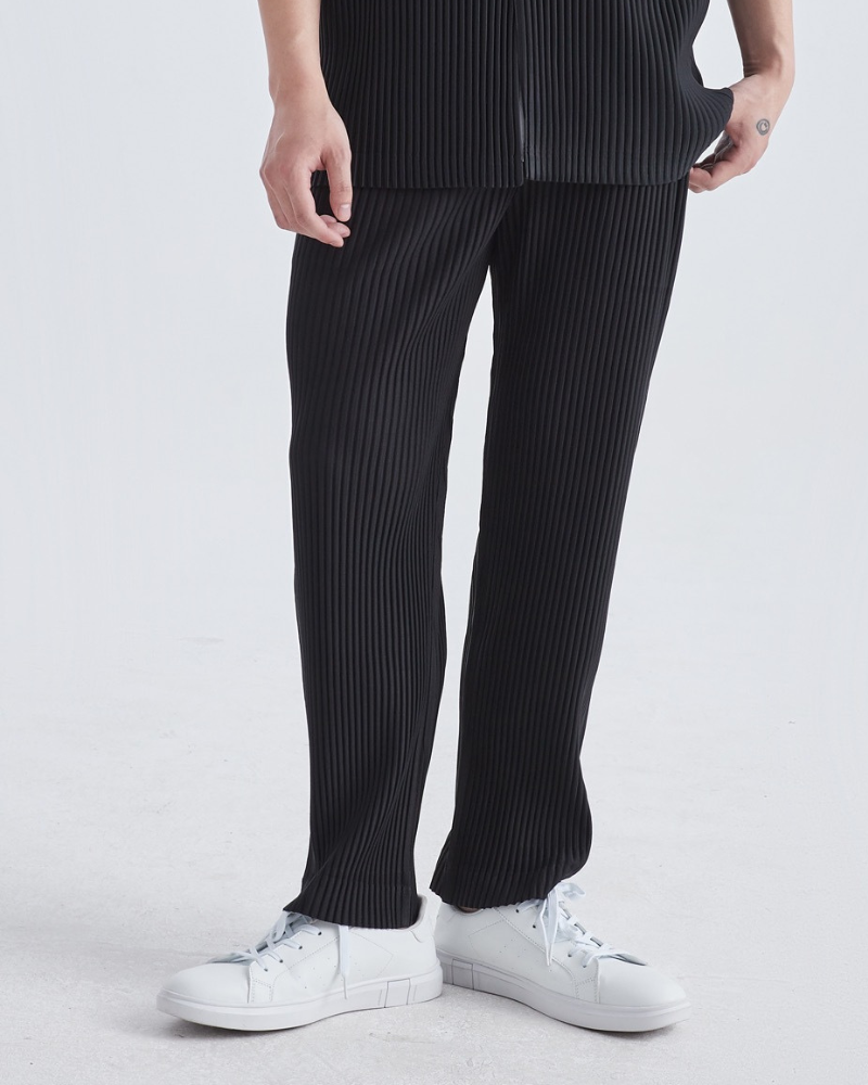 Robert | Pantalón de algodón de punto acanalado con corte holgado y cintura elástica
