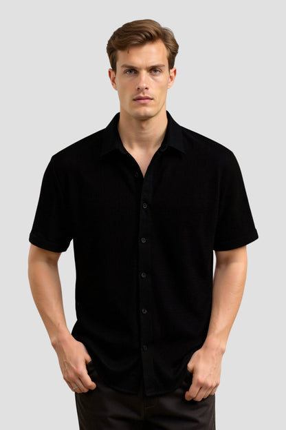 Camisa de lino clásica de manga corta