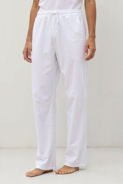 Luca | Pantalones de chándal blancos para hombre con cordón